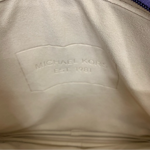 Michael Kors Purple Embossed Soft Neoprene iPad Tablet Crossbody Purse Case Nwot - Picture 11 of 16